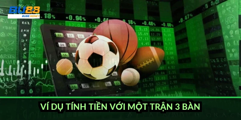 Cách đọc kèo tài xỉu 2.75 và cách ăn tiền theo tổng bàn thắng 3 Ví dụ tính tiền với một trận 3 bàn